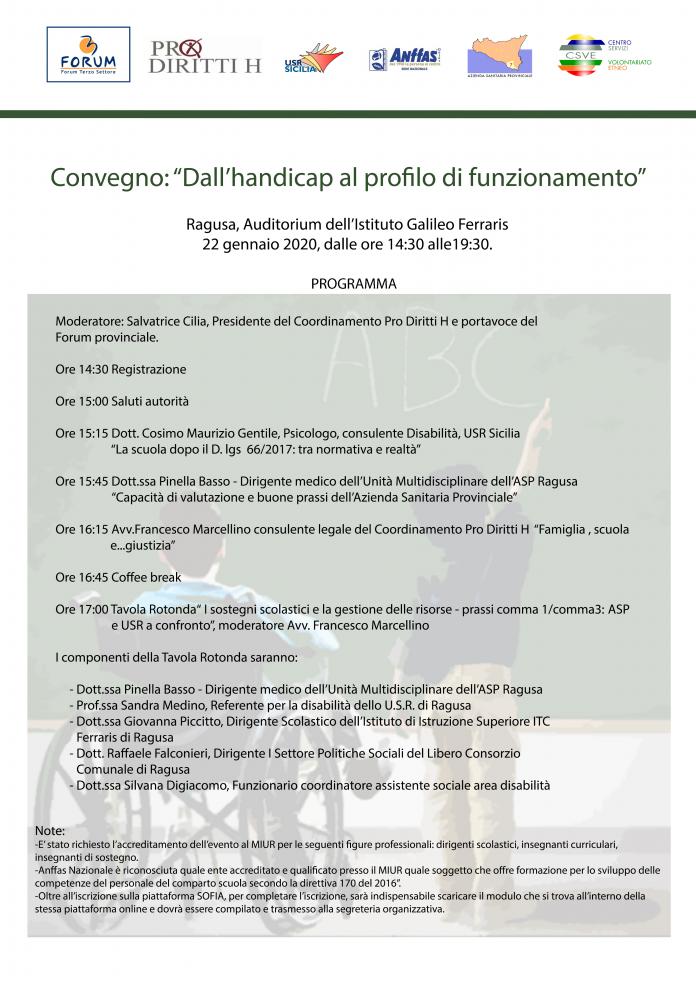 Convegno: "Dall'Handicap al Profilo di Funzionamento"